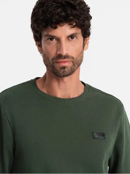 Trendi zöld pulóver címkével  V4 SSNZ-0136