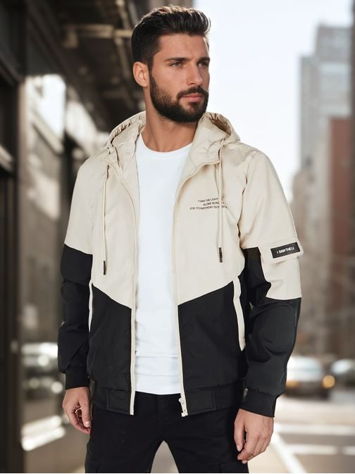 Trendi bézs-fekete sportkabát