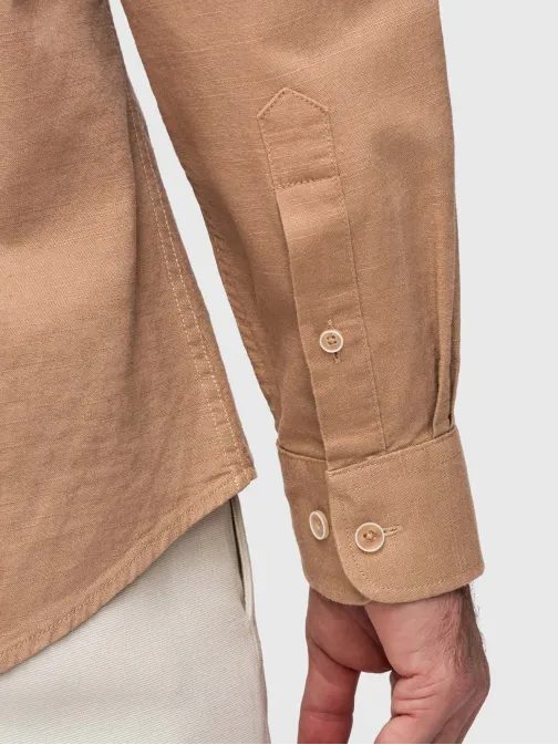 Világosbarna vászon ing mellzsebbel V7 SHCS-0134
