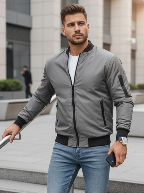 Trendi grafit szürke bomber dzseki