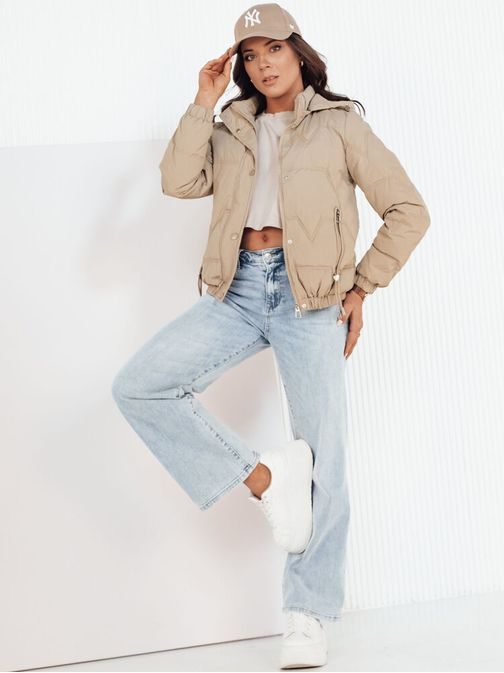 Női bézs színű átmeneti steppelt dzseki Zerni