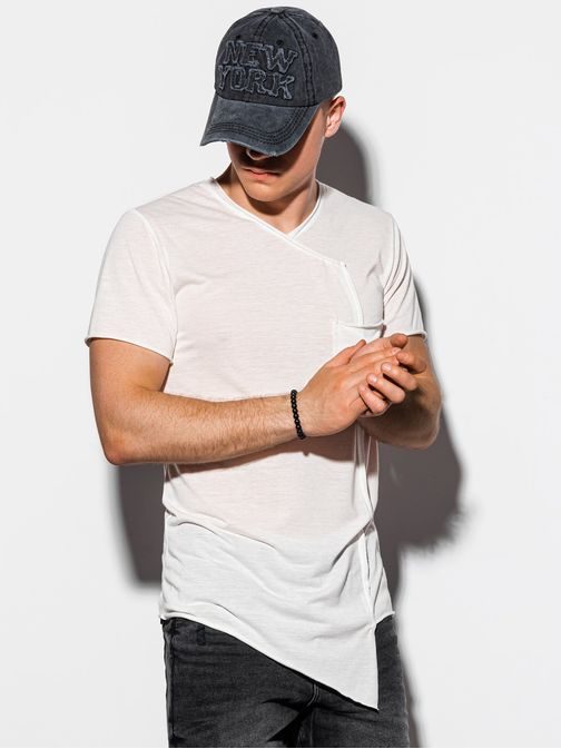 Aszimmetrikus póló ecru színben S1215