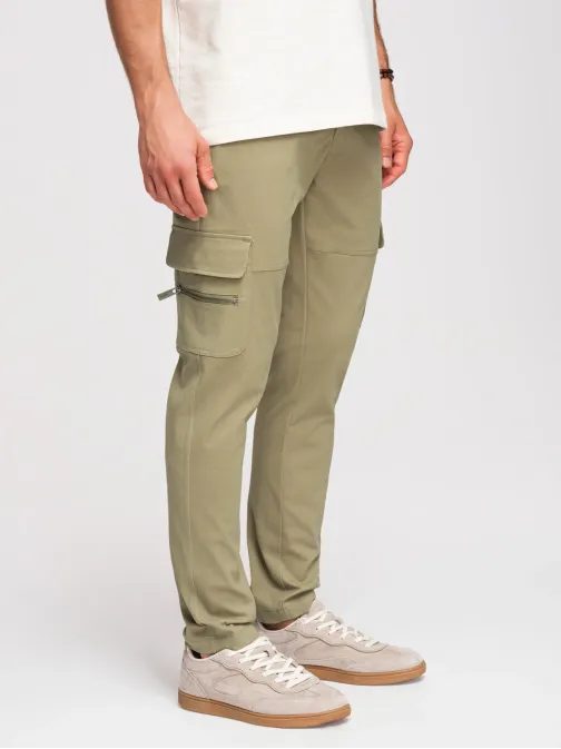 Férfi olívazöld színű cargo nadrág V2 P1517