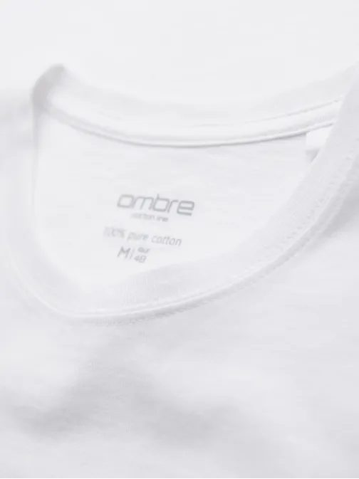 Fehér pamut póló, kerek nyakkal V4 TSBS-0236
