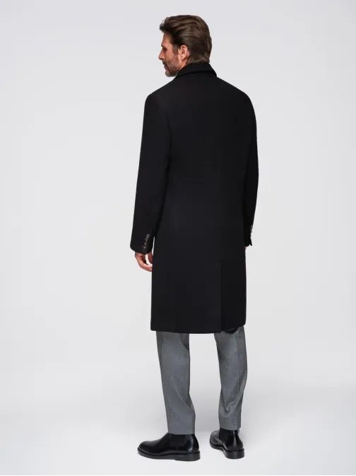 Modern férfi fekete kabát V2 COWC-0133