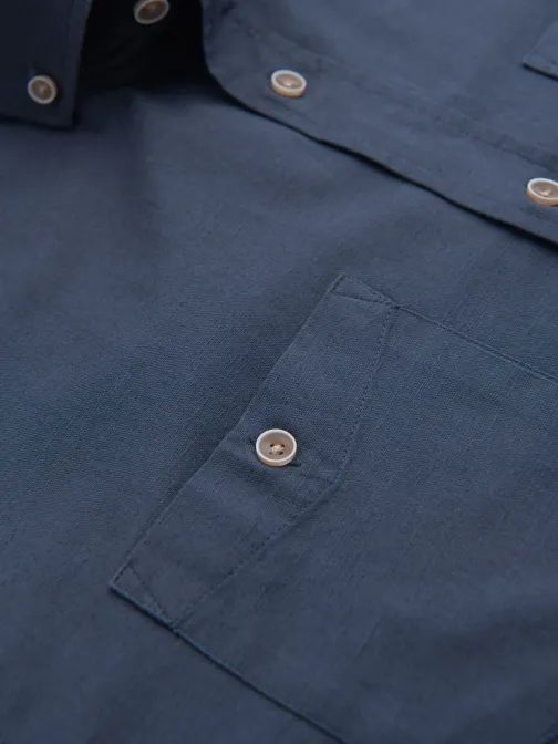 Vonzó férfi kék hosszú ujjú ing V4 SHCS-0134