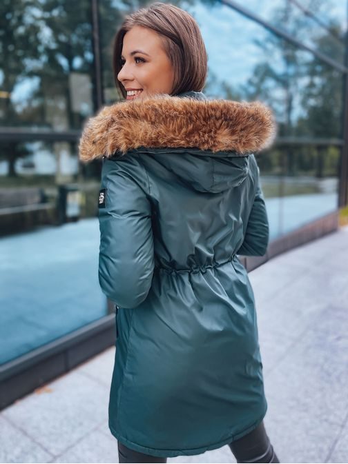 Modern sötétzöld női kabát Sanah