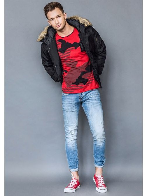 Téli férfi fekete bomber dzseki J.STYLE 506