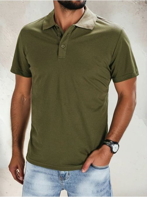 Zöld trendi galléros póló