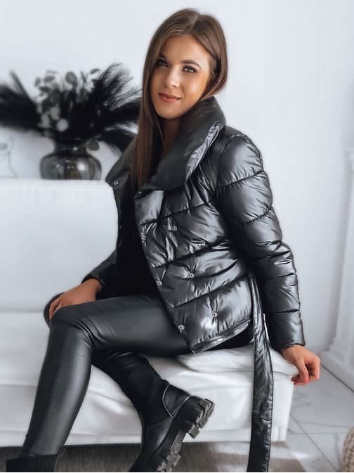 Gyönyörű fekete női kabát London Premium