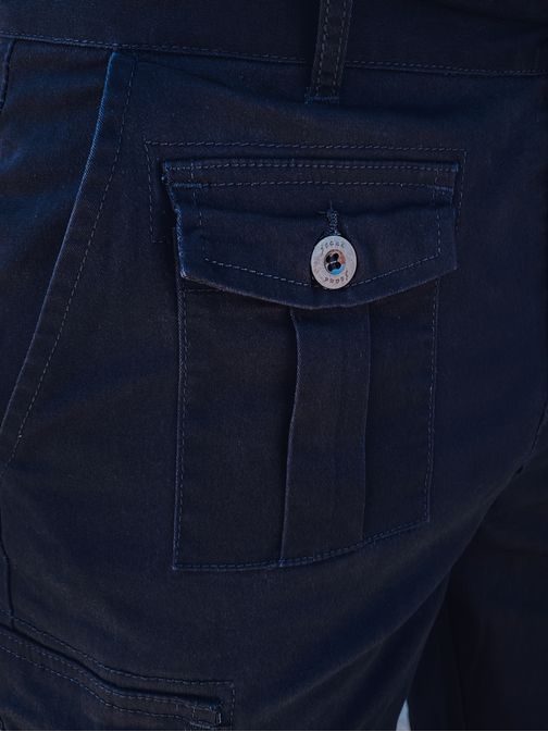 Divatos sötét kék zsebes rövidnadrág