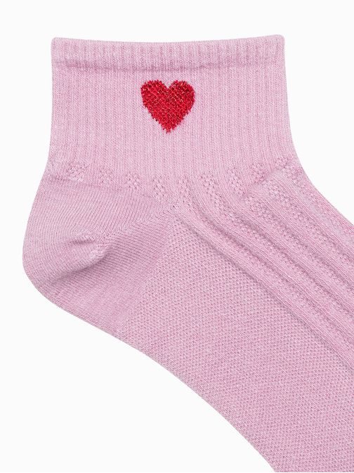 Rózsaszín női pamut zoknik Love ULR098