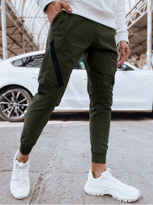 Modern zöld zsebes jogger nadrág