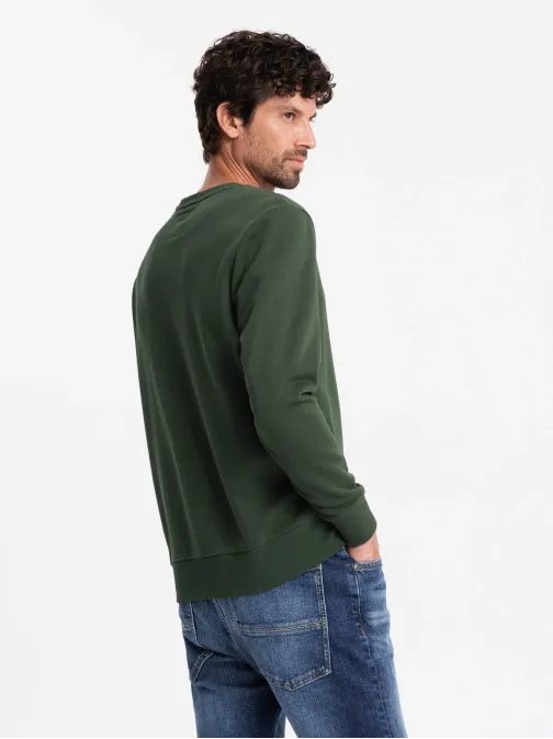 Trendi zöld pulóver címkével  V4 SSNZ-0136