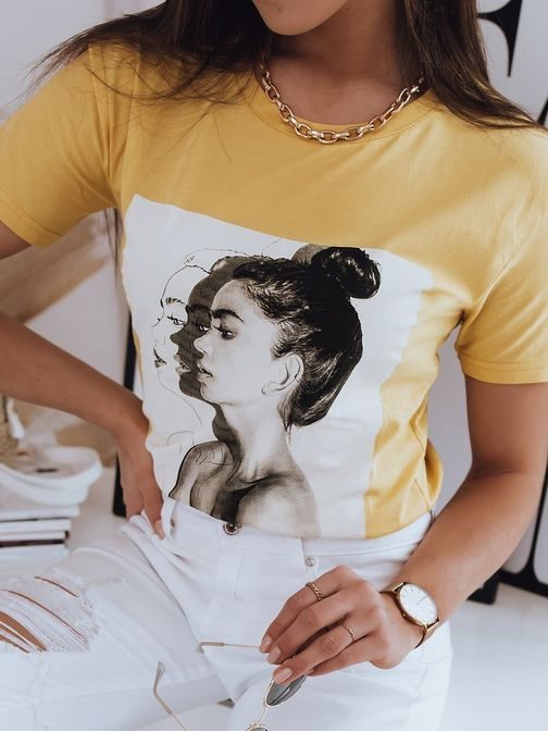 Különleges sárga női póló Women