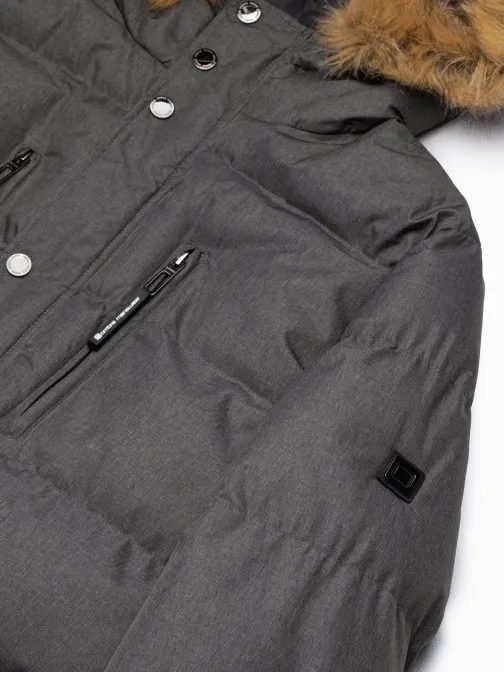 Sötét szürke téli kabát  C547