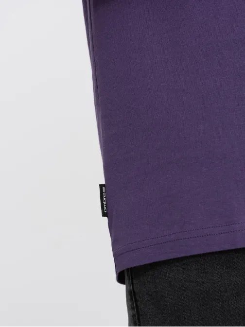 Sima lila pamut póló  V9 TSBS-0146