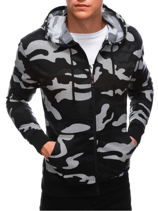 Fekete terepmintás melegítő felső  B1523