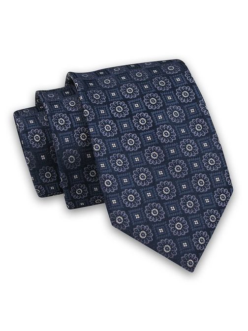 Tengerészkék virág mintás nyakkendő