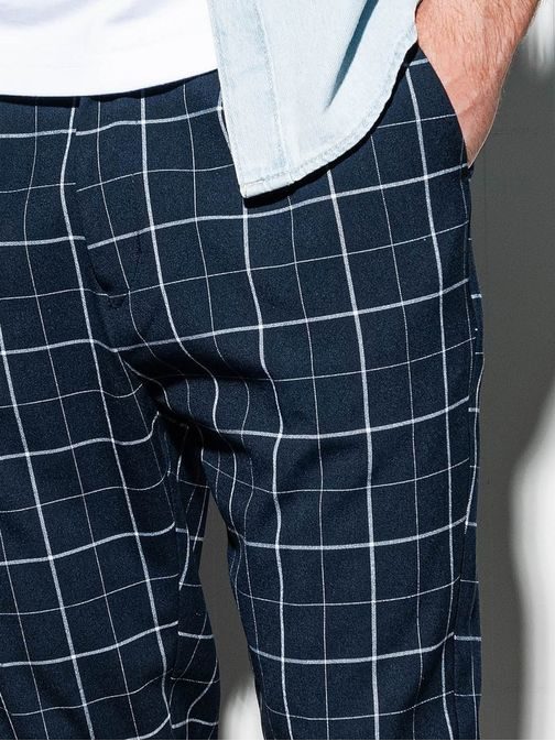 Sötét kék kockás mintás nadrág p884