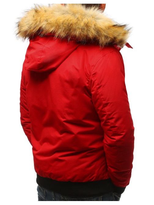 Piros szőrmés téli dzseki