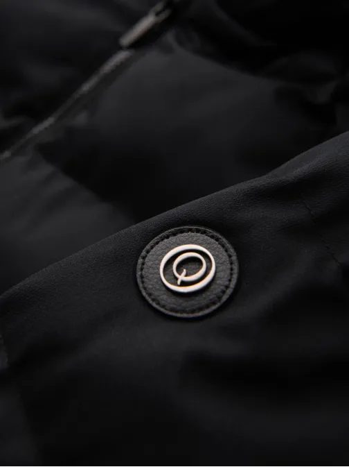 Időtlen steppelt fekete férfi parka V1 JALJ-0264