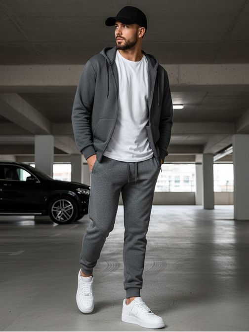 Grafit szürke melegítő nadrág