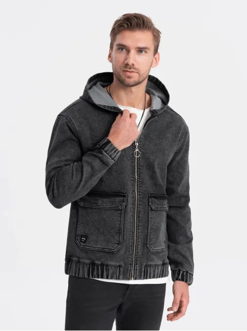 Fekete kapucnis farmer dzseki C558 V4