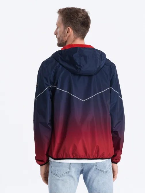 Sport átmeneti kabát fényvisszaverő elemekkel kék v3 om-janp-0105