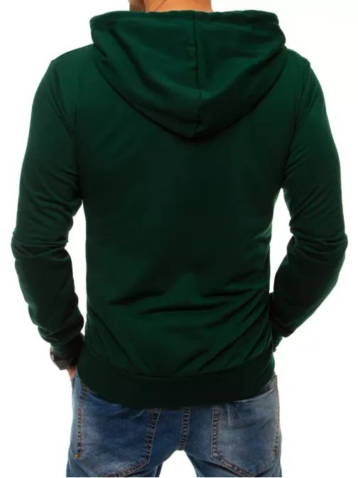Kényelmes zöld kapucnis pulóver
