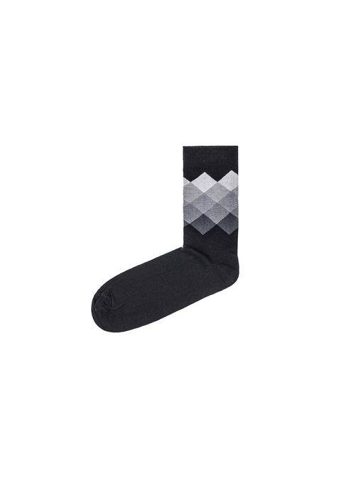 Szürke fekete mintás zokni u25
