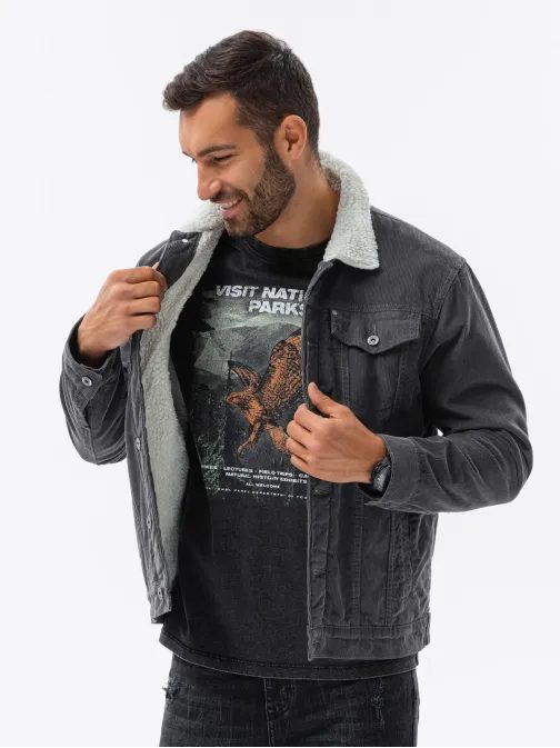 Sötét szürke farmer dzseki C524