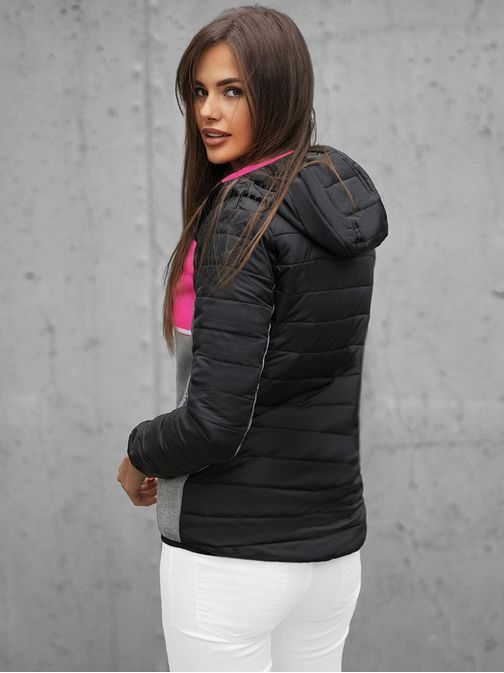 Érdekes fekete-szürke színű női kabát JS/KSW4006Z
