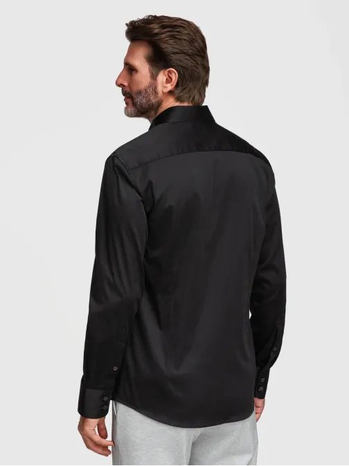 Férfi egyszínű fekete FIT SLIM ing V4 SHOS-0211