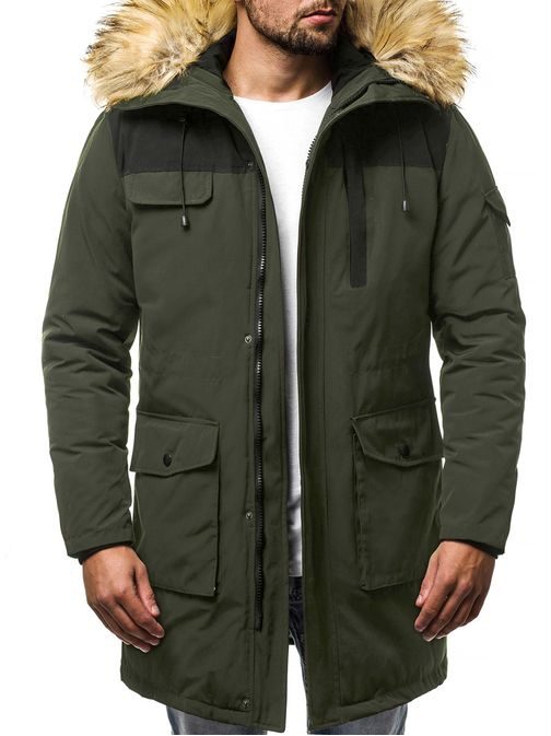 Téli khaki zöld parka kabát  JS/HS201816