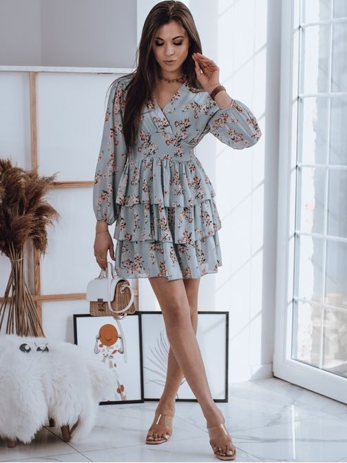 Különleges menta színű ruha Flower Pink