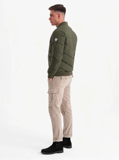 Stílusos oliva zöld bomber dzseki  V3 OM-JALP-0143