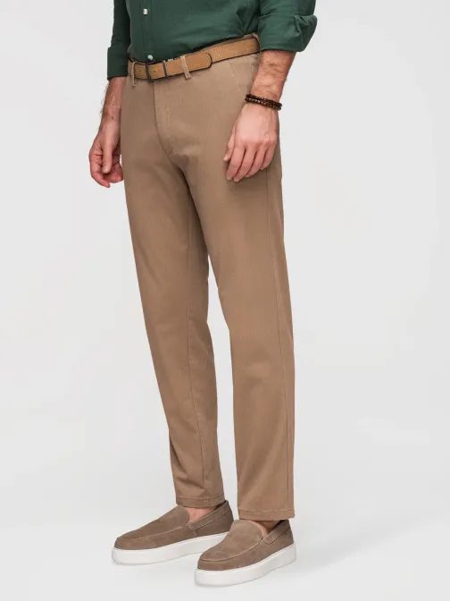 Divatos barna nadrág finom struktúrával V2 P1522