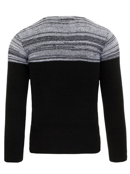 Divatos fekete szürke pulóver