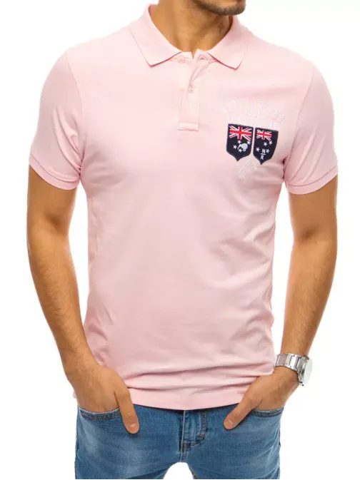 Trendi rózsaszín galléros póló
