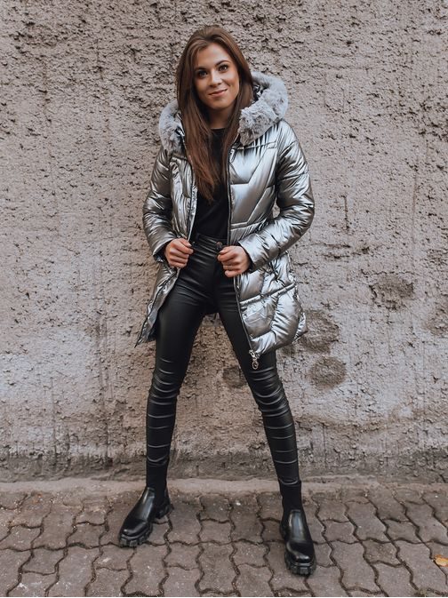Modern sötétszürke női kabát Indigo