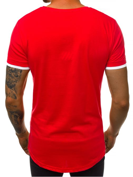 Modern piros fehér póló O/1116