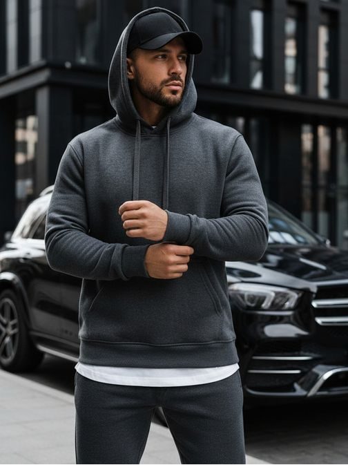 Szenzációs szürke kapucnis pulóver