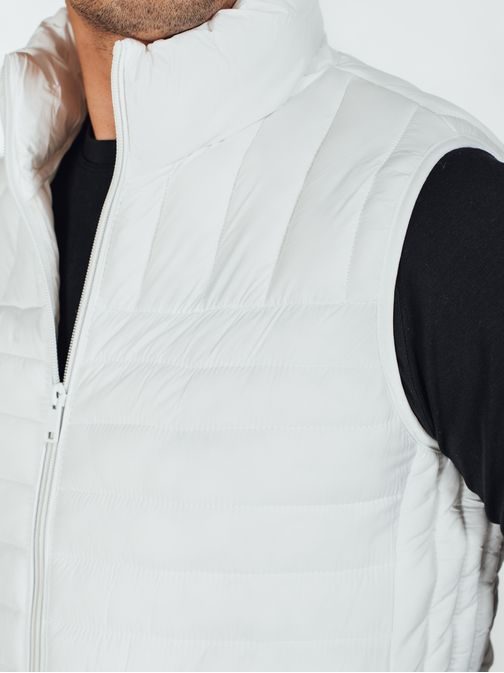 Divatos fehér férfi mellény kapucni nélkül