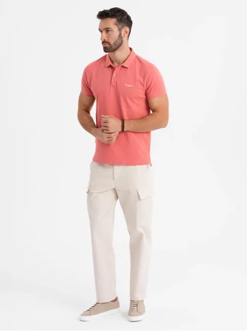 Alkalmi korall férfi póló póló V POSS-0103