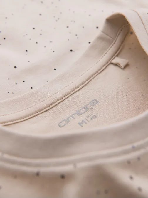 Divatos bézs férfi póló V2 nyomtatással TSFP-0186