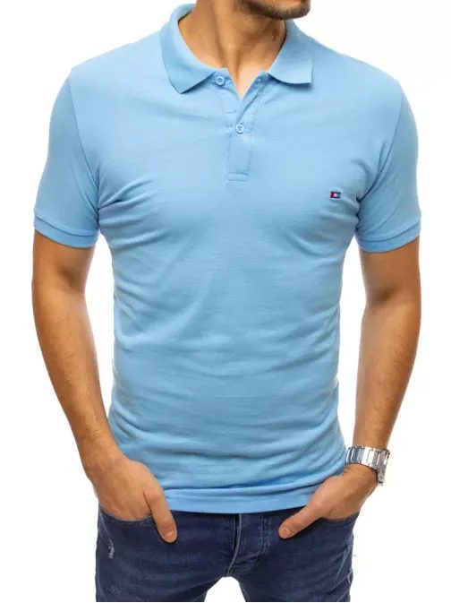 Halvány kék galléros póló