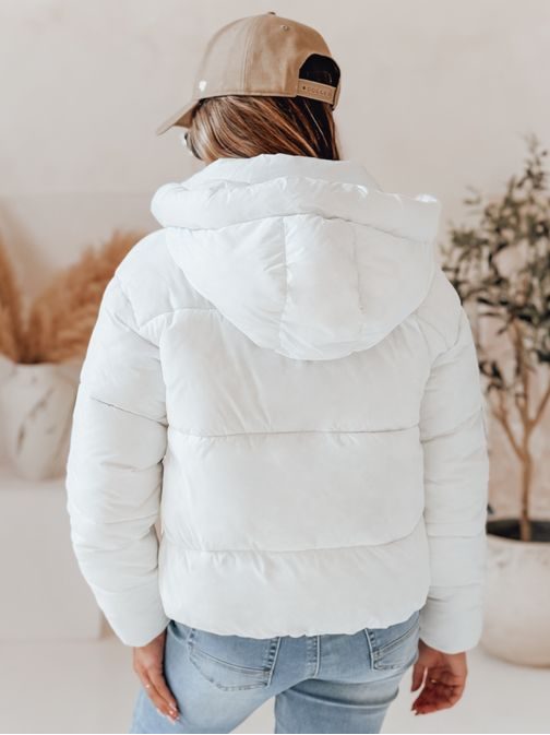 Női érdekes fehér téli kabát SNOWLIKE