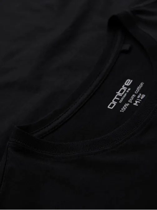 Basic fekete pamut póló kerek nyakkal V1 TSBS-0236