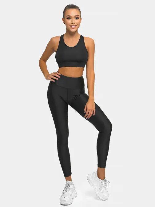 Fekete magas derekú női leggings O/XL017/1